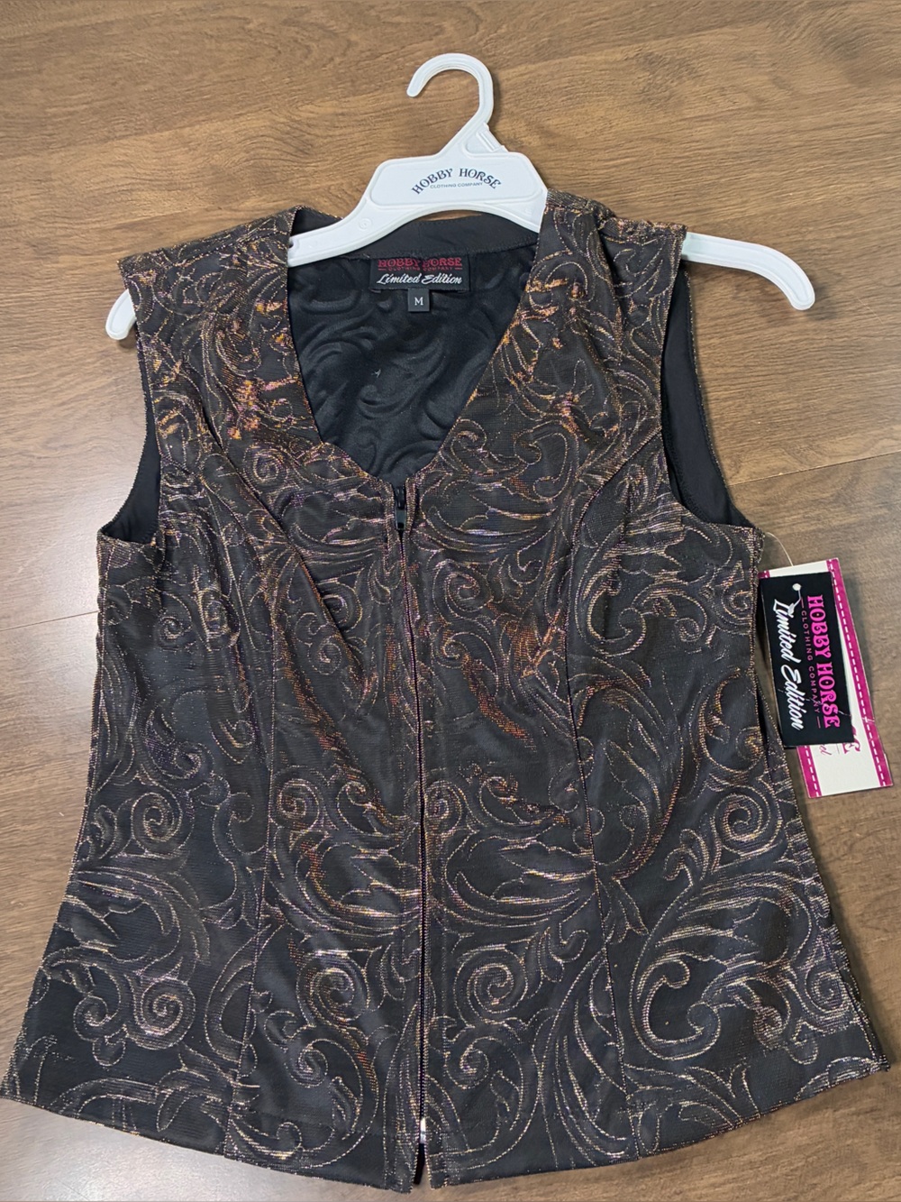 Hobby Horse Limited Edition Show Vest Black Gold Benicia Paisley Medium